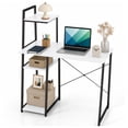 thumbnail image 6 of 39.5" Computer Desk with Shelves and 3-Tier Storage Bookshelf, Laptop PC Work Table Writing Desk for Small Spaces, White, 6 of 7