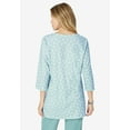 thumbnail image 2 of Roaman's Women's Plus Size Three-Quarter Sleeve Notch Neck Soft Knit Tunic, 2 of 6