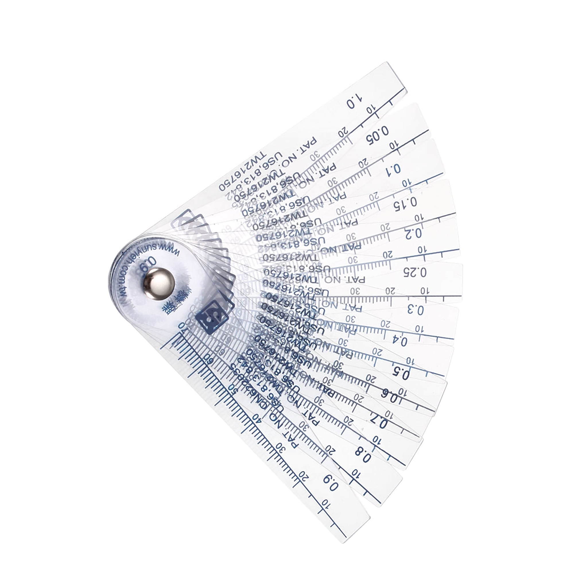 DLP 0.05-1mm Thickness Plastic Feeler Gauge Gap Filler Measuring Tool 13 in 1