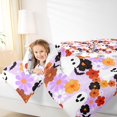thumbnail image 3 of Feelyou Hippie Floral Ghost Full Size Bedding Sets, Happy Halloween Bat Web Full Size Bed in a Bag, Lavender, Halloween Reversible, 7pcs, 3 of 7