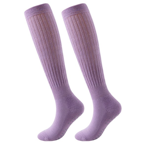 Ankle Socks - Women's Socks Yoga Sports Leisure Socks Socks with Grips for Women Long Scrunch non Yoga Slouch Socks, Socks for Women,Color: Purple Size: One Size