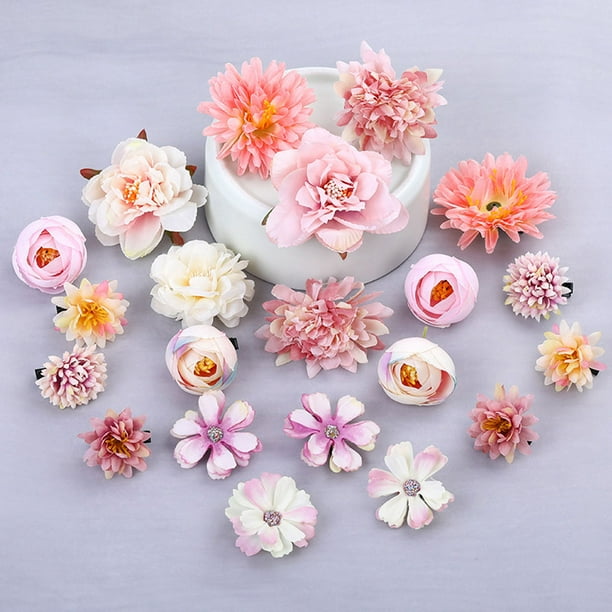 Paquete de 21 pinzas para el cabello con flores artificiales para boda, fiesta de graduación, peinado, tocado, decoración para mujeres y niños MFZFUKR BST3025297-2
