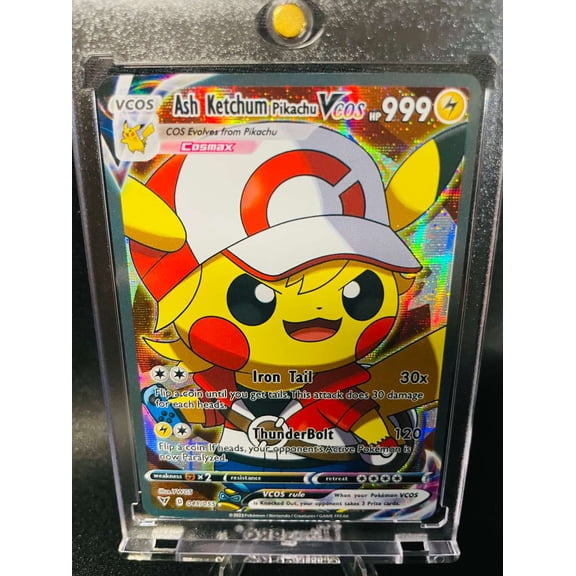 Collectible 2026 Pokemon Ash Ketchum Pikachu Vcos Holo FA #45/55 Trading Card