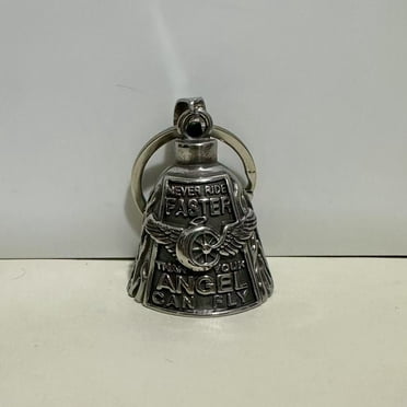 Motorcycle Guardian Bell for Riders, Alloy Steel Biker Good Luck Charm with Chain, Protective Gift for Motorcycle Handlebar, Road Safety Spiritual Travel Blessing