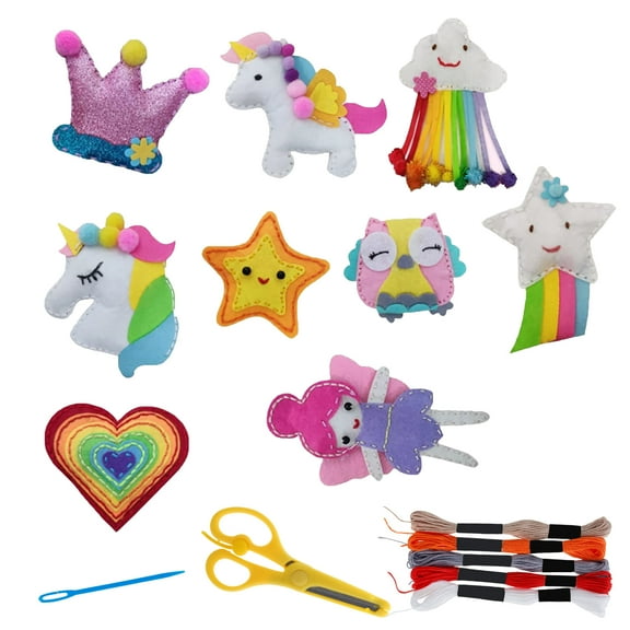 Ikoopy 9/5Pcs DIY Sewing Kit Creative Kids Sewing Kits Crafts Set Educational DIY Felt Crafts Beginner Sewing Kit Felt DIY Toy Sets Birthday Gift for Girls Children Students Teenagers