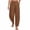 #0366-Brown, variant on Womens Pants Elastic Waist Drawstring Harem Pants Plain Womens Pants Relaxed Fit Beach Wear Lightweight Womens Bottoms