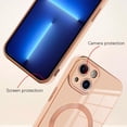 thumbnail image 3 of Compatible with iPhone 13 Case [Support for Magsafe] Magnetic Plating Electroplate Luxury Elegant Case Camera Protector Soft TPU Shockproof Protective Corner Back Cover iPhone 13 Case -Pink, 3 of 12