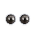 thumbnail image 3 of Rosec Jewels Real Tahitian Pearl Solitaire Stud Earrings with Screw Back - 8 mm - AAA Quality, 10K White Gold, 3 of 8
