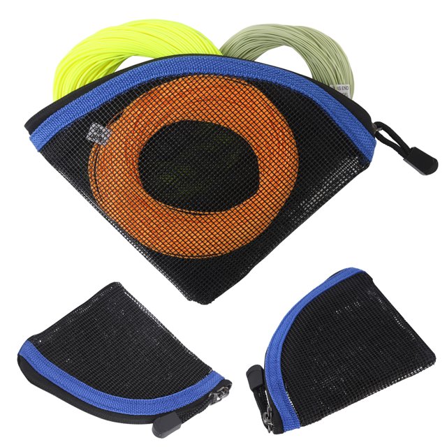 Portefeuille de Rangement pour Pêche à la Mouche, Portefeuille de Rangement en Nylon avec Fermeture Éclair Anti-Perte 7 Emplacements pour Pêche S,L