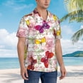 thumbnail image 5 of Xecao Butterflies and Vintage print Hawaiian shirt - a stylish short-sleeve button-down for men, perfect for casual beach and tropical outings., 5 of 9