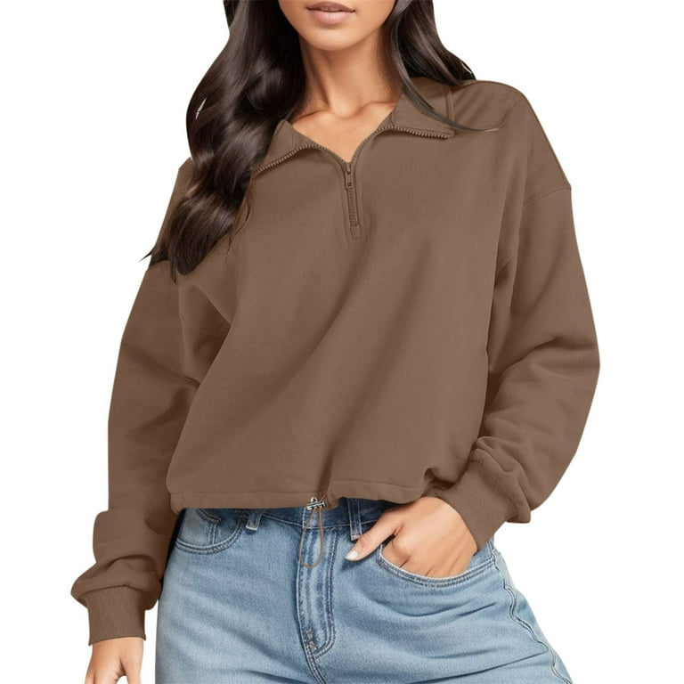 Cute half zip sweatshirts deals