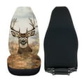 thumbnail image 4 of Uorisanigo Front Car Seat Protective Covers, 2-Pack Comfort and Protection Deer Camo Hunting Seat Covers Easy Installation Seats Cushion for Most Cars, Auto Interior Accessories, 4 of 7