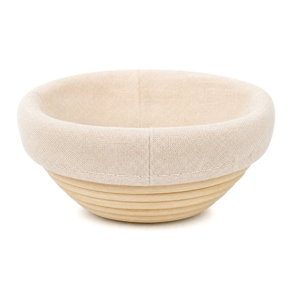 Proofing Basket – 5-Inch Round Rattan with Linen Liner, for Sourdough & Artisan Bread Dough Rising, Home Bakery Essential