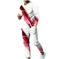 thumbnail image 2 of NaWent Mens Tracksuit Workout Set Jogger Sport Casual Suits Fashion 3D Print Long Sleeves T-Shirt Sweatpant Sportswear Red 18(XXXXXL), 2 of 7