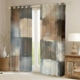 thumbnail image 2 of Manfei Geometric Plaid Blackout Curtains Set of 2 (52x84 Each),Modern Abstract Art Window Curtains,Brown Gray Curtains and Drapes For Men Women,Super Cozy Room Decor, 2 of 6