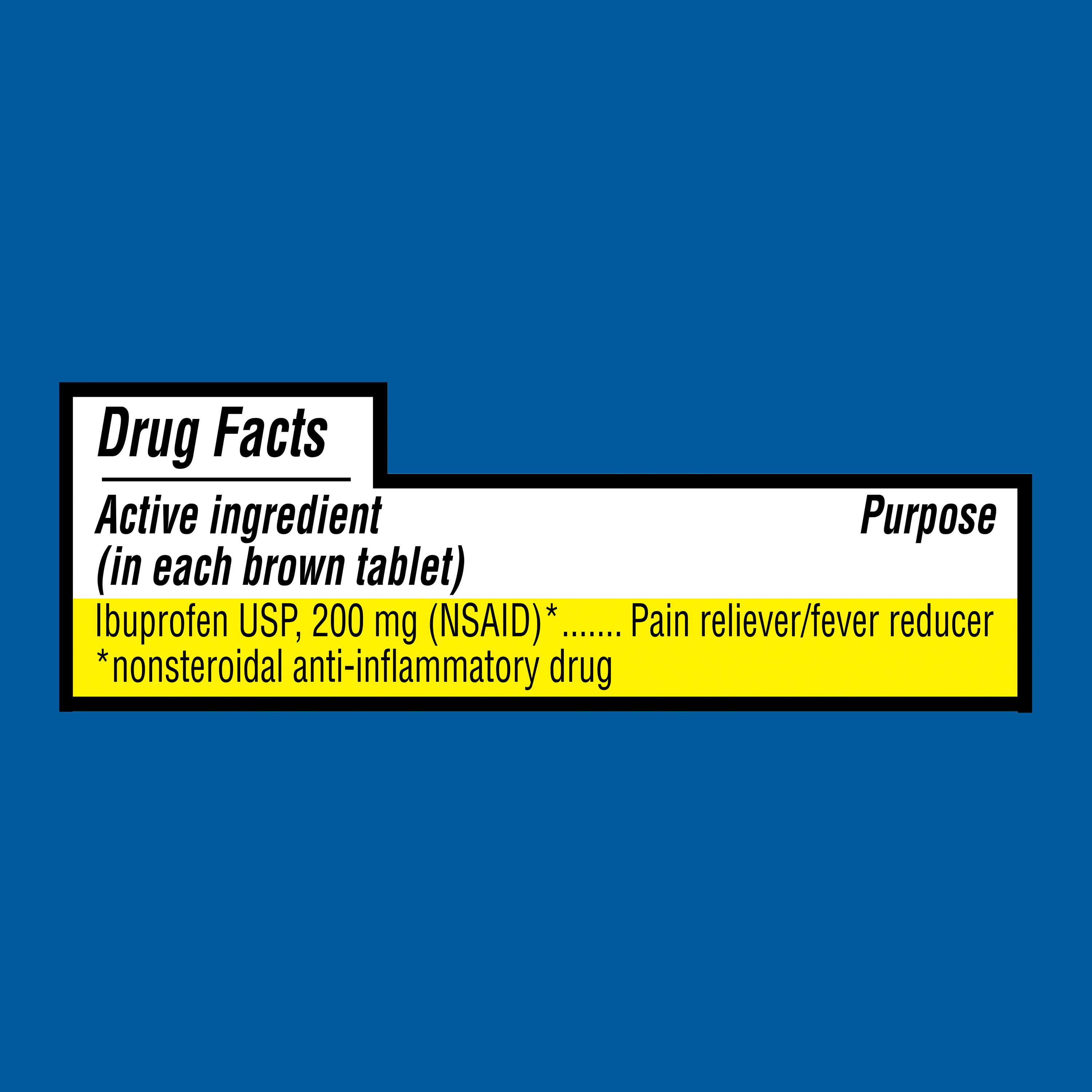 Equate Tabletas de Ibuprofeno, 200 mg, Aliviador del Dolor y Reductor de Fiebre, 100 Unidades, Comparar con Ingrediente Activo de Tabletas Advil 5