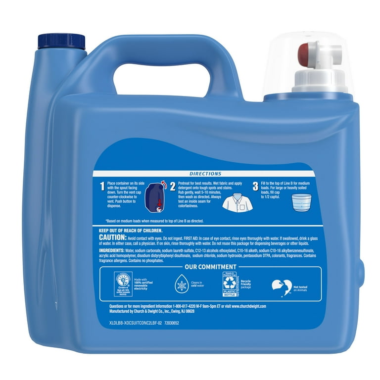 XTRA Laundry Detergent Liquid Plus Odor Blasters, 131 Loads, 203.1