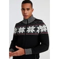 thumbnail image 2 of Elegant Men's Cardigan With Norwegian Pattern and Zipper - Ecru, 2 of 10