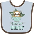 thumbnail image 3 of Inktastic Teacup Raccoon I Love My Nanny Boys or Girls Baby Bib, 3 of 4