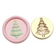 thumbnail image 1 of Cabeza de sello de forma redonda Cabeza de cobre en relieve 3D para tarjeta de boda (Árbol de Navidad de estrella) Tmvgtek Libre de BPA, 1 of 9