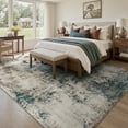 thumbnail image 7 of VUNATE 6'x9' Area Rugs for Living Room Washable Rugs Modern Abstract Distressed Indoor Rug Carpet Soft Fluffy Large Area Rugs for Bedroom Dining Room Office Foldable Nonslip Rug Teal, 7 of 7