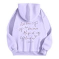 thumbnail image 6 of Wangmeiwg Women's Sweatshirts Women's Casual Hoodie With Bow Print Autumn Winter Pullover Sweatshirt for Comfort and Style Light Purple S, 6 of 7