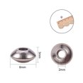 thumbnail image 2 of 1Box Flat Round 304 Stainless Steel Spacer Beads Stainless Steel Color 6x3mm Hole: 2mm 100pcs/box, 2 of 6