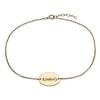 Personalized Women's Sterling Silver or Gold over Silver Engraved Name Oval Disc Anklet