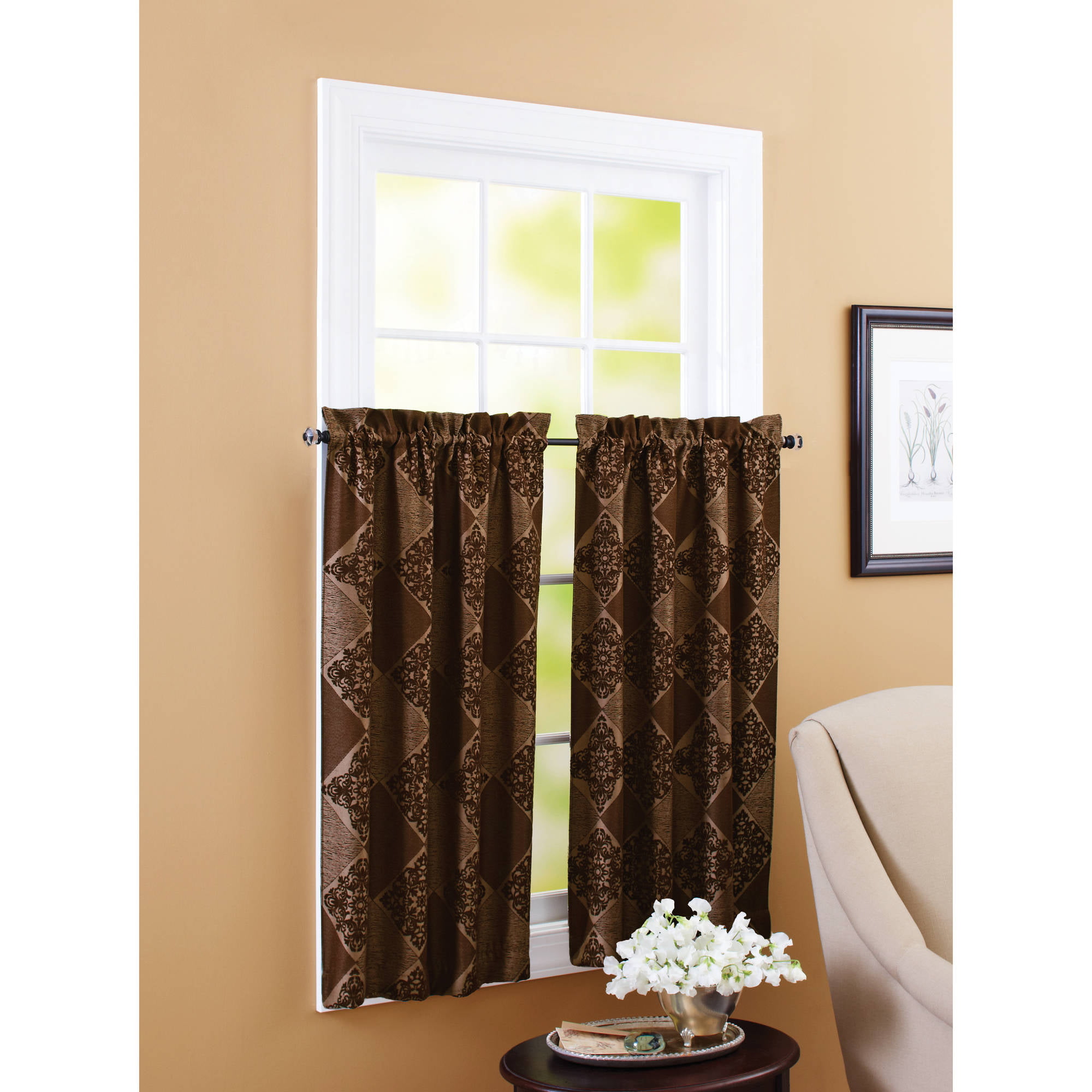 Better Homes and Gardens Boucle 52x36" Tier Curtain - Walmart.com