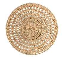 LAMIRO Wall Basket Decoration,Boho Wall Hanging Decor Rattan Wall Decor Flat Round Wicker Woven Macrame Tapestry Wall Basket Serving Tray Art Handmade Set for Room Bedroom Living Room