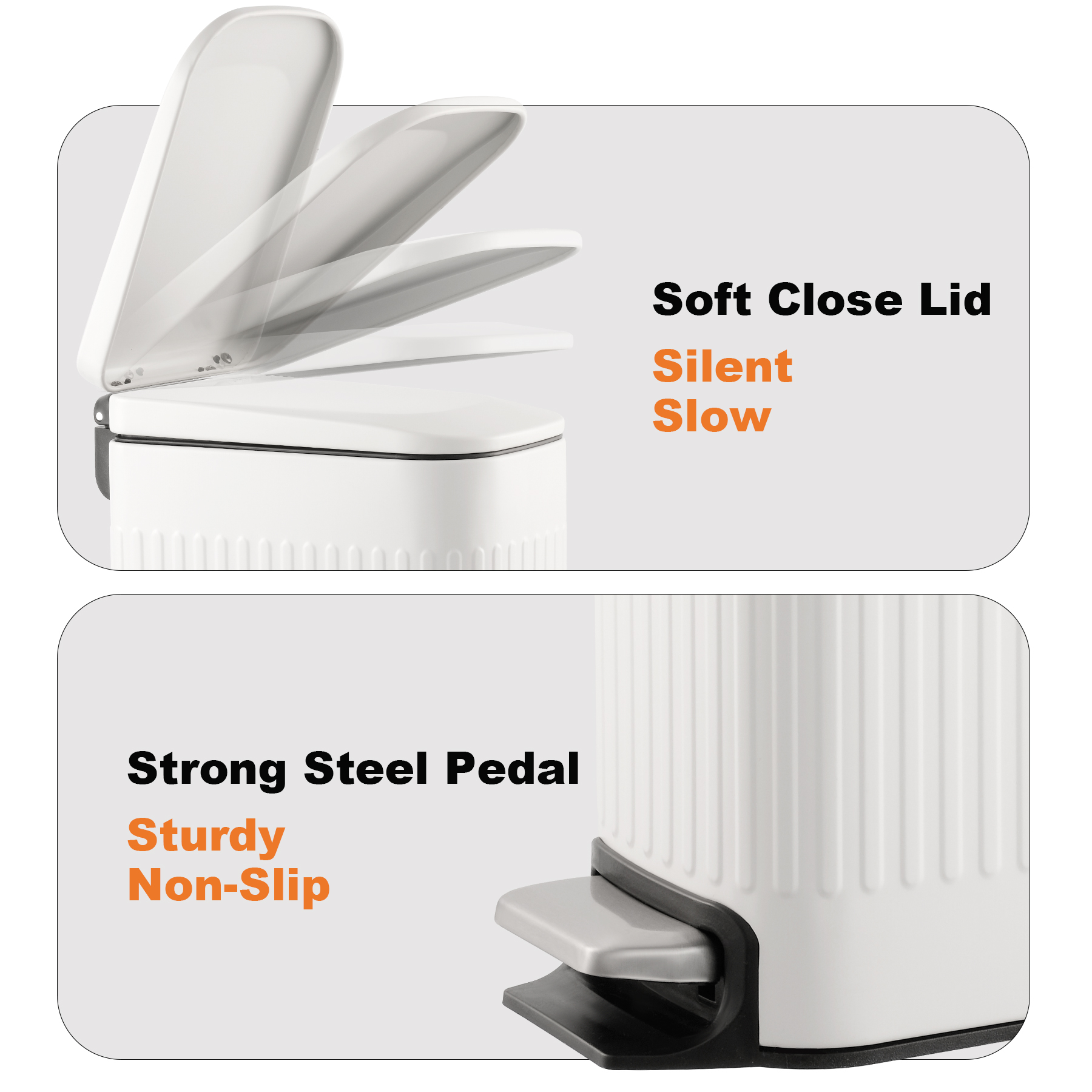 TrashAid 1.6 Gallon Bathroom Trash Can, White