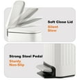 thumbnail image 3 of TrashAid 1.6 Gallon Bathroom Trash Can, White, 3 of 7