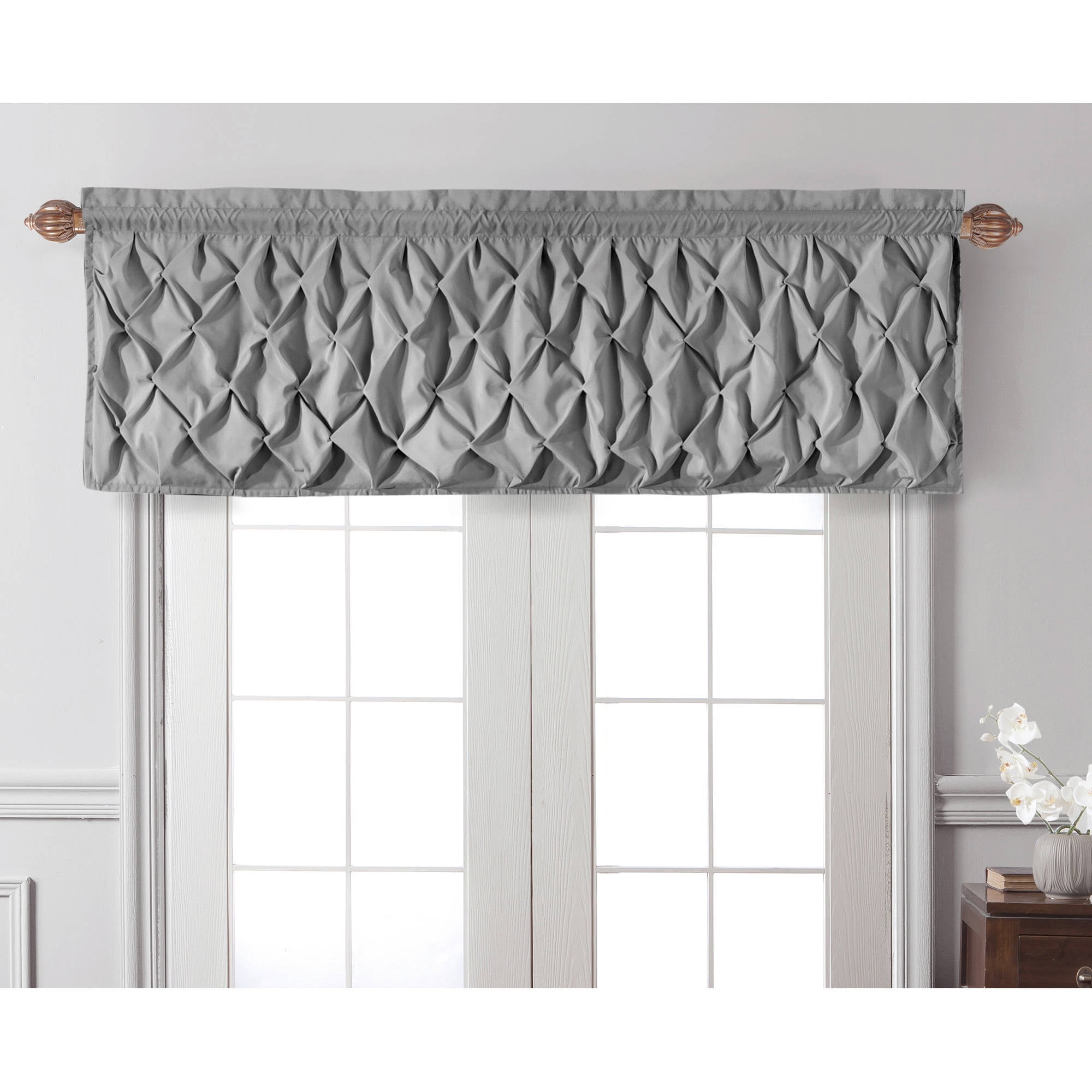 56" x 17" in. Solid Colors Choice-NEW Solid Tailored Textured Window Valance 