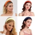 thumbnail image 5 of Granjero Gordo Diademas acolchadas de satén para mujer, aro grueso de plástico sólido para el cabello, diademas antideslizantes de esponja para niñas, accesorios para el cabello (rosa), 5 of 5