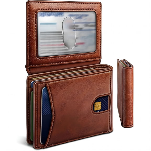 GASTROPOD Men Wallet,Slim Leather Wallet Front Pocket Card Holder Gift for Men 11 Slots Rfid Blocking