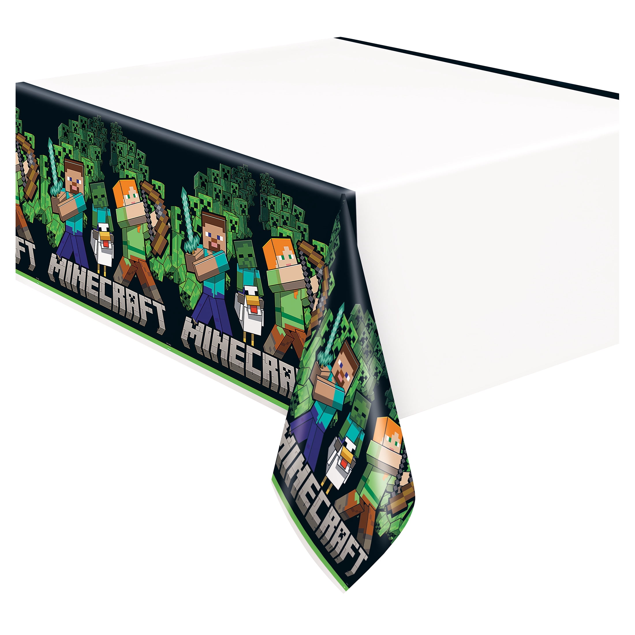 Minecraft 1 Count 54IN x 84IN Multicolor Plastic Table Cover