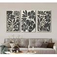 thumbnail image 4 of 3Pcs Black Abstract Floral Canvas Wall art Mid Century Modern Retro Flower Botanical Painting Pictures Wall Decor Boho Minimalist Poster Print for Farmhouse Bedroom Living Room Und, 4 of 7