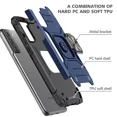 thumbnail image 3 of SOATUTO For Samsung S24 Phone Case Military Grade Drop Rugged Cover Anti-Scratch Protective 360° Rotate Kickstand Sturdy Shockproof Phone Case Cover For Samsung Galaxy S24 - Blue, 3 of 5