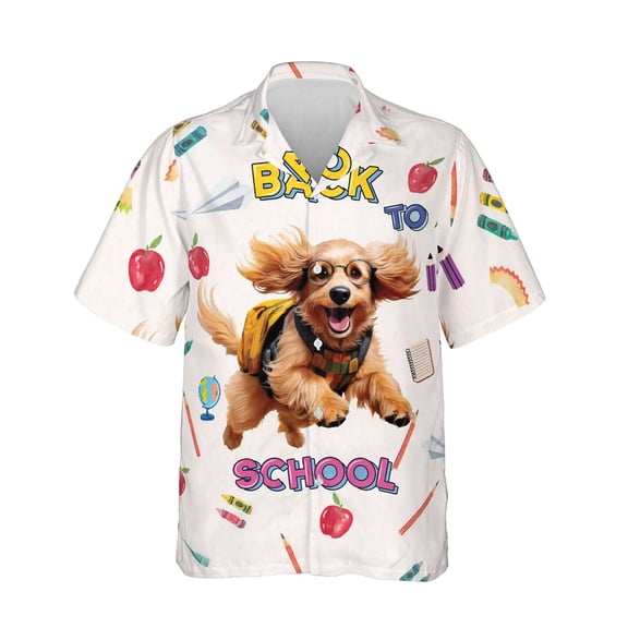 Back to School Cute Afghan Hound Hawaiian Shirt Breathable Summer Unisex Merch Dog Lover - 13010