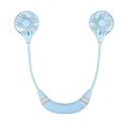 thumbnail image 1 of de Lámpara LED portátil USB recargable tipo perezoso para colgar en el cuello ventilador doble, 1 of 2