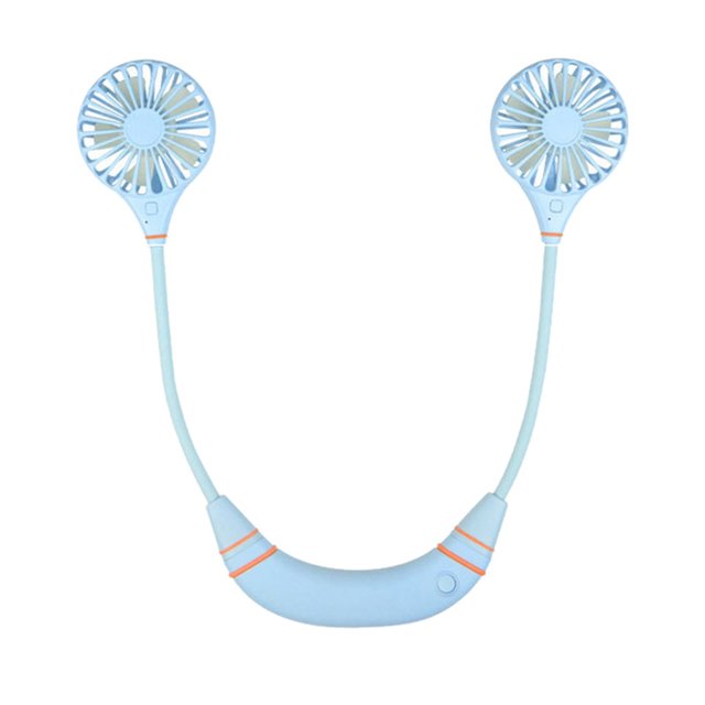 de Lámpara LED portátil USB recargable tipo perezoso para colgar en el cuello ventilador doble