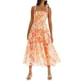 thumbnail image 2 of Women's Sleeveless Dress Solid Color/Print Ruched Bust Square Neckline Open Back Dress, 2 of 7