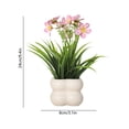 thumbnail image 3 of Flores artificiales con jarrón de cerámica para decoración del hogar, arreglo floral artificial para salón, escritorio, entrada, sin mantenimiento, 3 of 5