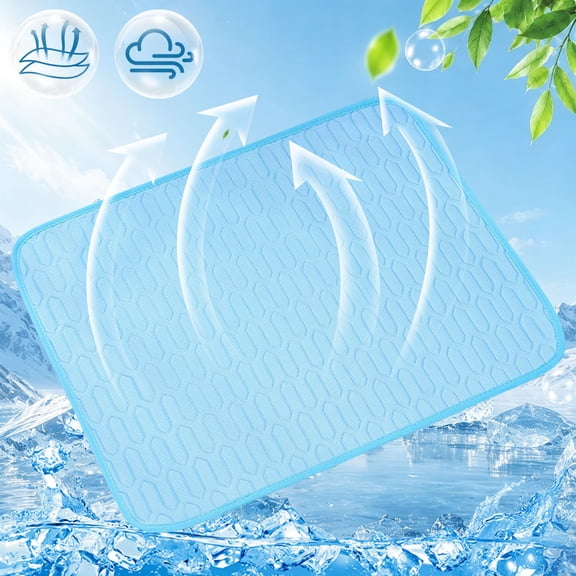 Pet Summer Ice Mat, Breathable Cooling Mat for Cats and Dogs, Soft Sleeping Pad for Crate, Bed, Indoor & Outdoor Floor