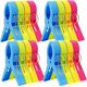 thumbnail image 1 of Paquete de 16 pinzas para toallas de playa y sillas, soporte para toallas para sillas de piscina en cruceros (tamaño gigante, abrazaderas de plástico para colgar)., 1 of 5