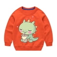 thumbnail image 4 of Luxalzxs Toddler Baby Girls Crewneck Sweatshirt Cotton Long Sleeve Cute Dinosaur Print Shirt Kids Pullover Tops 2-10 Years, 4 of 4