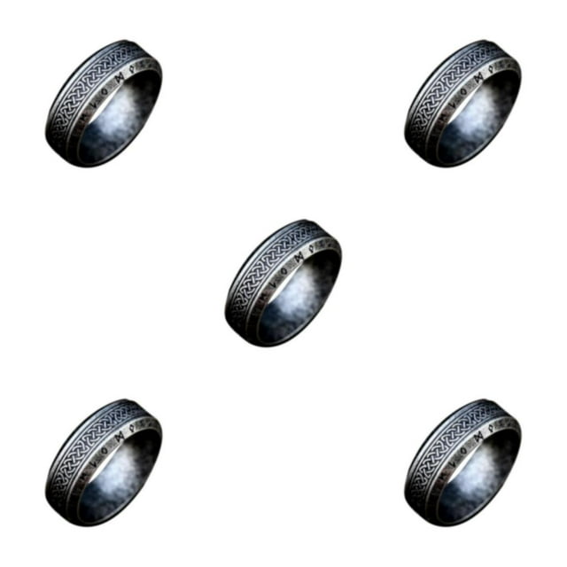 Qarigey Anillos vintage Anillo de acero para hombres Regalos para amigos Plata antigua 12 Type2 NO2
