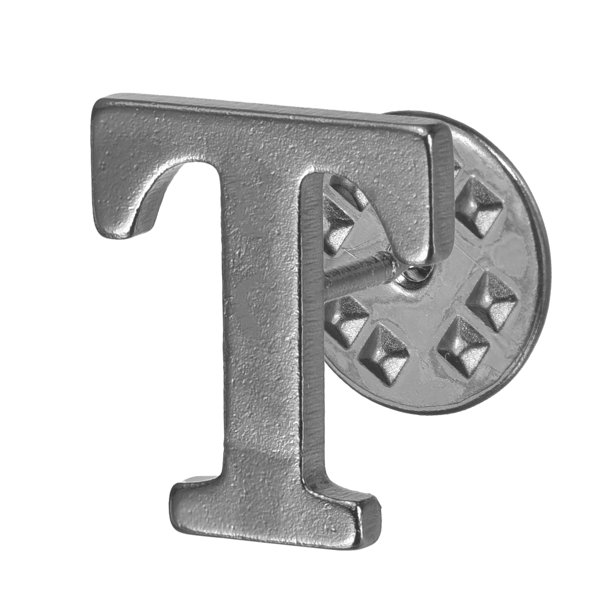 Pines de solapa con letras Uxcell para hombres y mujeres, pines de broche de letra inicial T para camisa, vestido, gorra, trajes, abrigo, color gris metalizado