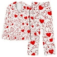 thumbnail image 6 of Rciityk Pajama Sets for Women 2 Piece - Valentines Day Pajamas Women - Ladies Pajamas Sets Long Sleeve Button Up Shirt and Pants Lounges Pjs Sets, 6 of 6
