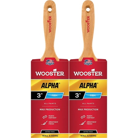 Wooster Genuine 3" Alpha Extra-Thick Flat Paintbrush 2-Pack, 4234-3-2PK